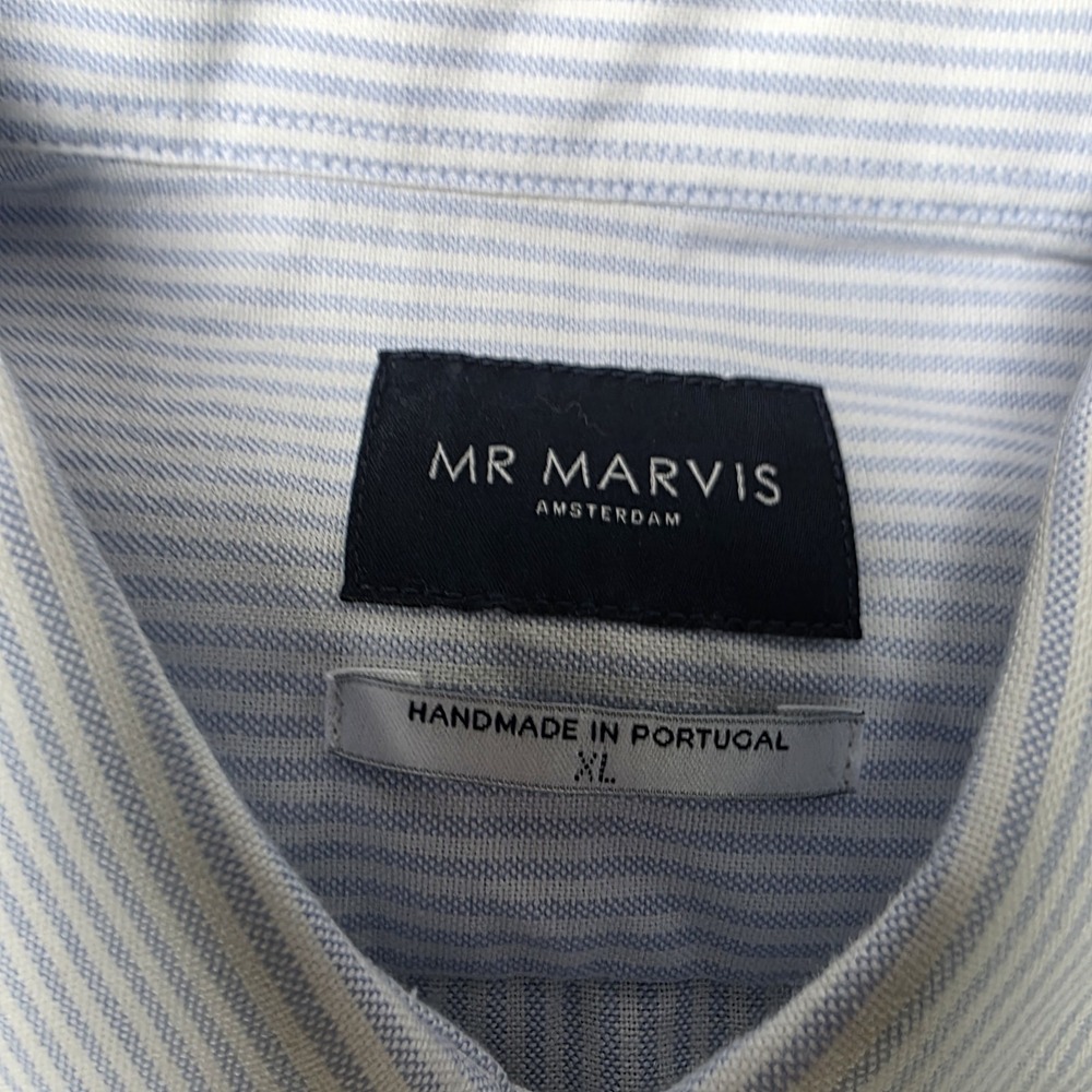 Mr Marvis OCBD Oxford Button Down Shirt Mens XL Organic Cotton Handmade Portugal - Picture 7 of 11